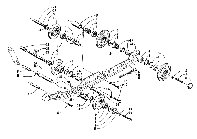Parts Diagram for Arctic Cat 1997 ZL 440 SNOWMOBILE IDLER WHEEL ASSEMBLY