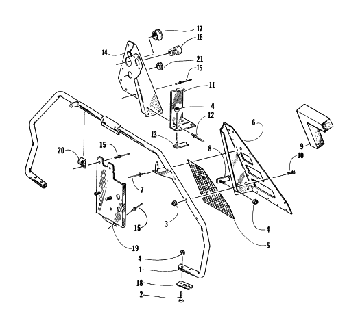 Parts Diagram for Arctic Cat 1997 Z 440 SNOWMOBILE STEERING SUPPORT ASSEMBLY