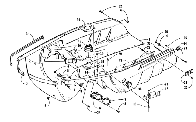 Parts Diagram for Arctic Cat 1997 Z 440 SNOWMOBILE BELLY PAN ASSEMBLY