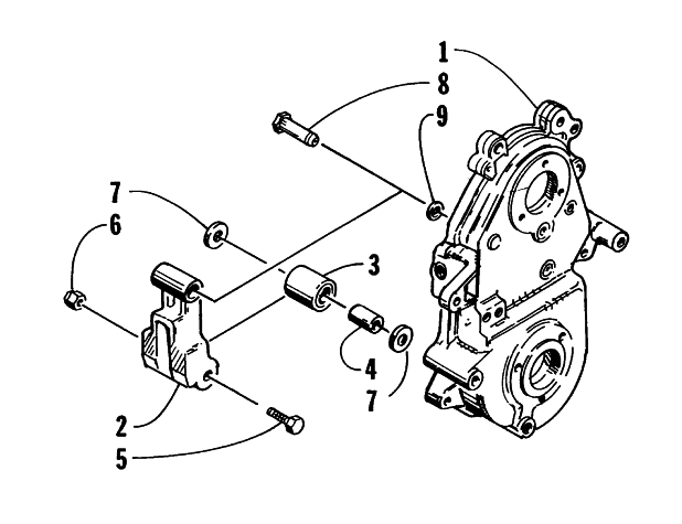 Parts Diagram for Arctic Cat 1997 ZL 440 SNOWMOBILE DROPCASE CHAIN TENSION ASSEMBLY