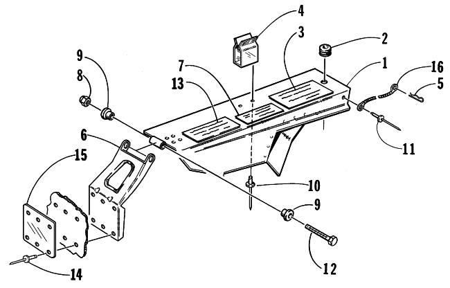 Parts Diagram for Arctic Cat 1997 EXT 600 SNOWMOBILE BELT GUARD ASSEMBLY