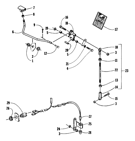 Parts Diagram for Arctic Cat 1997 PANTERA SNOWMOBILE REVERSE SHIFT LEVER ASSEMBLY