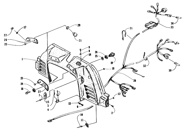 Parts Diagram for Arctic Cat 1997 PANTERA SNOWMOBILE CONSOLE, SWITCHES, AND WIRING ASSEMBLIES