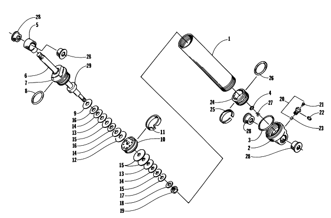 Parts Diagram for Arctic Cat 1997 ZR 580 EFI SNOWMOBILE REAR SUSPENSION REAR ARM SHOCK ABSORBER