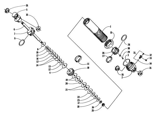Parts Diagram for Arctic Cat 1997 ZRT 800 SNOWMOBILE FRONT SUSPENSION SHOCK ABSORBER