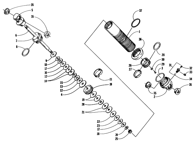 Parts Diagram for Arctic Cat 1997 ZR 580 EFI SNOWMOBILE FRONT SUSPENSION SHOCK ABSORBER