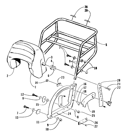 Parts Diagram for Arctic Cat 1997 PANTERA SNOWMOBILE BACKREST ASSEMBLY