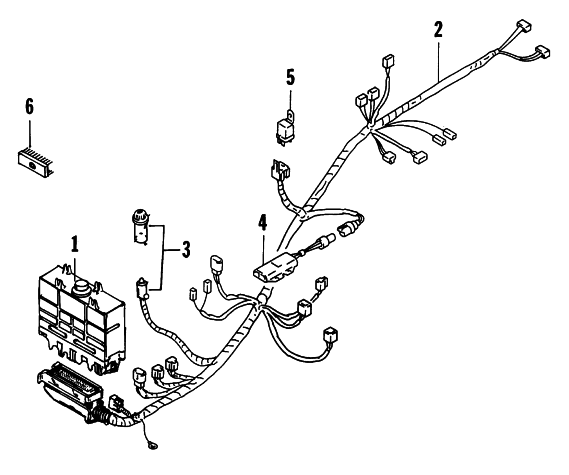 Parts Diagram for Arctic Cat 1997 EXT 580 EFI SNOWMOBILE ECU AND ECU HARNESS ASSEMBLIES