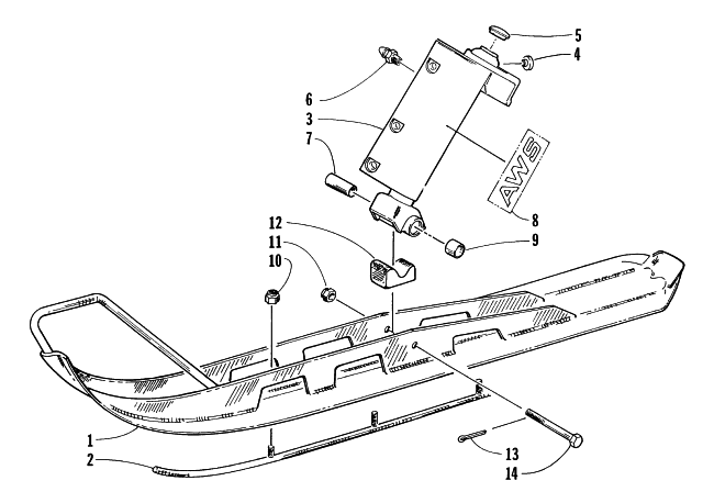 Parts Diagram for Arctic Cat 1997 PUMA 2-UP SNOWMOBILE SKI AND SPINDLE ASSEMBLY