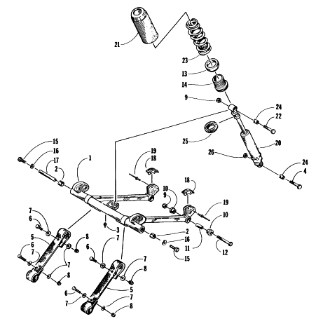 Parts Diagram for Arctic Cat 1997 THUNDERCAT MC SNOWMOBILE REAR SUSPENSION FRONT ARM ASSEMBLY