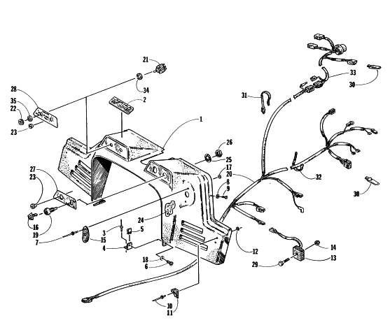Parts Diagram for Arctic Cat 1997 POWDER SPECIAL EFI SNOWMOBILE CONSOLE, SWITCHES, AND WIRING ASSEMBLIES