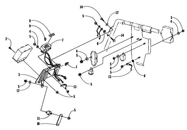 Parts Diagram for Arctic Cat 1997 EXT 580 EFI SNOWMOBILE ECU TRAY MOUNTING ASSEMBLY