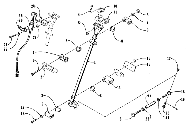 Parts Diagram for Arctic Cat 1997 ZR 440 SNOWMOBILE STEERING POST ASSEMBLY