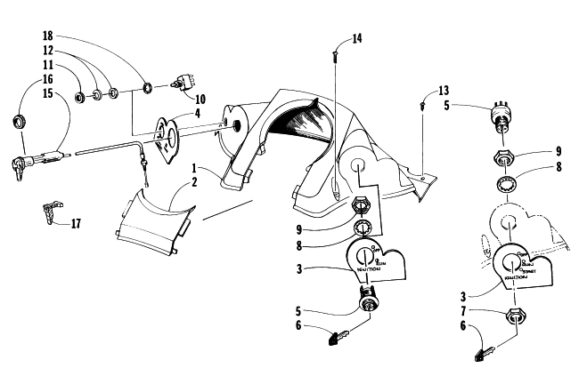 Parts Diagram for Arctic Cat 1997 PUMA DLX SNOWMOBILE CONSOLE AND SWITCH ASSEMBLY