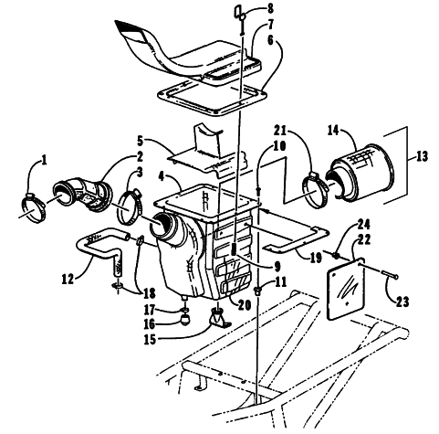 Parts Diagram for Arctic Cat 1997 2X4 ATV AIR INTAKE ASSEMBLY