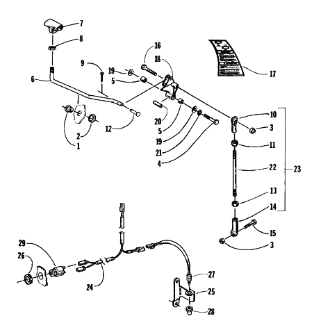 Parts Diagram for Arctic Cat 1997 PUMA 2-UP SNOWMOBILE REVERSE SHIFT LEVER ASSEMBLY