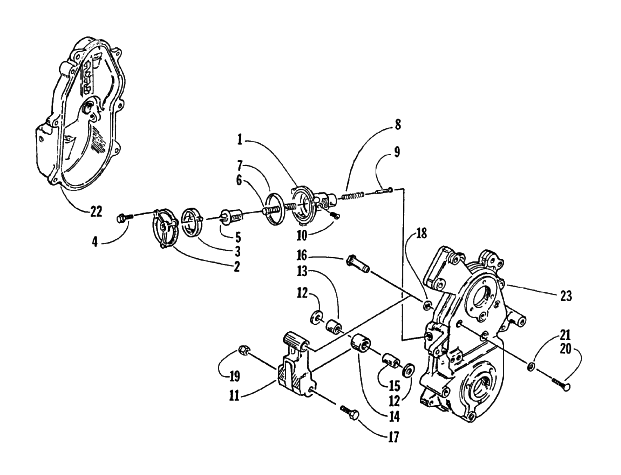 Parts Diagram for Arctic Cat 1998 JAG 340 SNOWMOBILE DROPCASE CHAIN TENSION ASSEMBLY