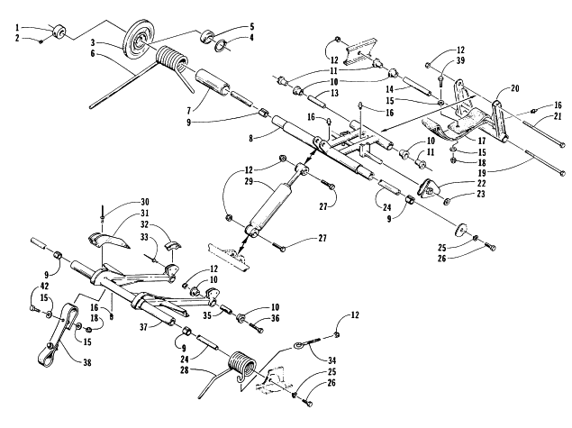 Parts Diagram for Arctic Cat 1997 PUMA DLX SNOWMOBILE REAR SUSPENSION ARM ASSEMBLIES