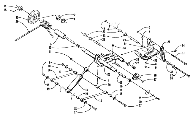 Parts Diagram for Arctic Cat 1997 POWDER EXTREME SNOWMOBILE REAR SUSPENSION REAR ARM ASSEMBLY