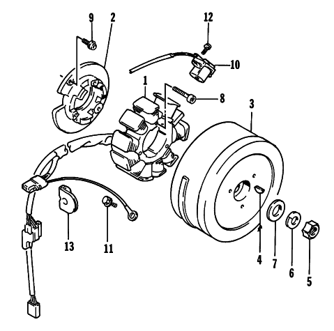 Parts Diagram for Arctic Cat 1997 ZR 580 EFI SNOWMOBILE MAGNETO