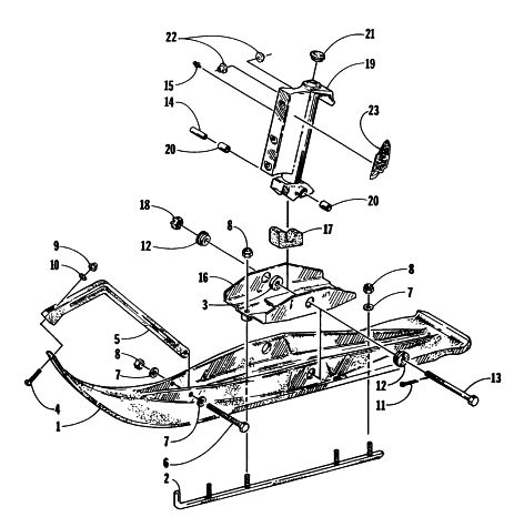 Parts Diagram for Arctic Cat 1997 POWDER EXTREME SNOWMOBILE SKI AND SPINDLE ASSEMBLY