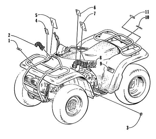 Parts Diagram for Arctic Cat 1997 2X4 ATV DECALS