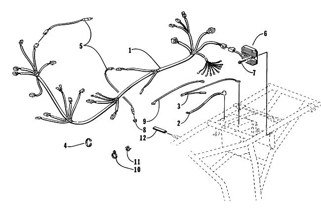 Parts Diagram for Arctic Cat 1997 2X4 ATV WIRING HARNESS ASSEMBLY