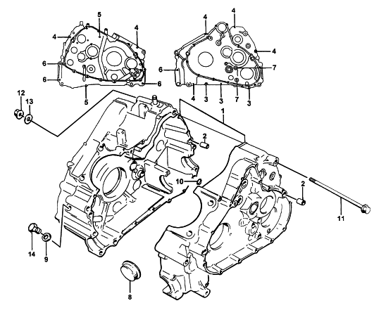 Parts Diagram for Arctic Cat 1998 400 2X4 ATV CRANKCASE ASSEMBLY