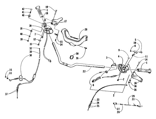 Parts Diagram for Arctic Cat 1997 PUMA 2-UP SNOWMOBILE HANDLEBAR AND CONTROLS