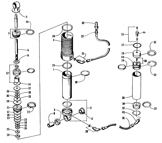 Parts Diagram for Arctic Cat 1997 ZR 440 SNOWMOBILE REAR SUSPENSION - FRONT ARM SHOCK ABSORBER