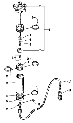Parts Diagram for Arctic Cat 1997 ZR 440 SNOWMOBILE REMOTE SHOCK LIMITER ASSEMBLY