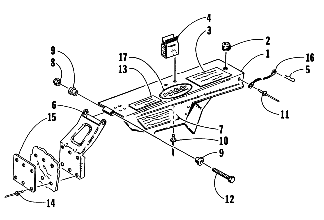 Parts Diagram for Arctic Cat 1998 POWDER EXTREME SNOWMOBILE BELT GUARD ASSEMBLY