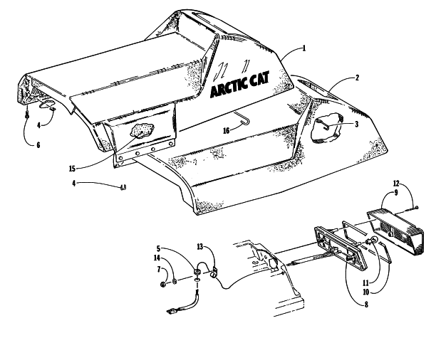 Parts Diagram for Arctic Cat 1997 ZR 580 EFI SNOWMOBILE SEAT AND TAILLIGHT ASSEMBLIES