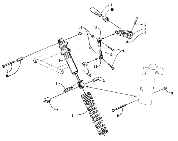 Parts Diagram for Arctic Cat 1998 ZR 600 (JANUARY) SNOWMOBILE SHOCK ABSORBER AND SWAY BAR ASSEMBLY