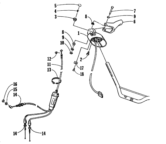 Parts Diagram for Arctic Cat 1999 Z 440 SNOWMOBILE THROTTLE CONTROL ASSEMBLY