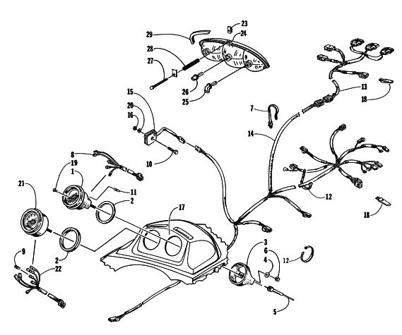 Parts Diagram for Arctic Cat 1998 ZR 600 (JANUARY) SNOWMOBILE INSTRUMENTS AND WIRING ASSEMBLIES