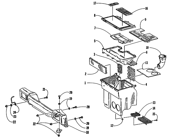 Parts Diagram for Arctic Cat 1998 ZR 600 (JANUARY) SNOWMOBILE AIR SILENCER ASSEMBLY