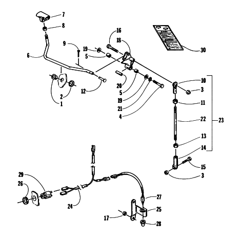 Parts Diagram for Arctic Cat 1997 POWDER EXTREME SNOWMOBILE REVERSE SHIFT LEVER ASSEMBLY