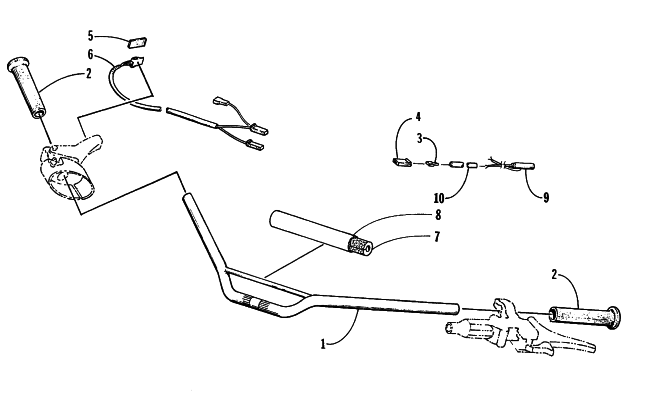 Parts Diagram for Arctic Cat 1998 ZR 600 (JANUARY) SNOWMOBILE HANDLEBAR ASSEMBLY