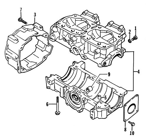 Parts Diagram for Arctic Cat 1998 ZR 500 (JANUARY) SNOWMOBILE CRANKCASE ASSEMBLY