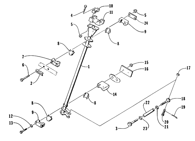 Parts Diagram for Arctic Cat 1998 JAG 440 DELUXE SNOWMOBILE STEERING POST ASSEMBLY