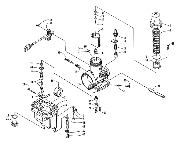 Parts Diagram for Arctic Cat 1998 ZR 500 (JANUARY) SNOWMOBILE CARBURETOR VM38