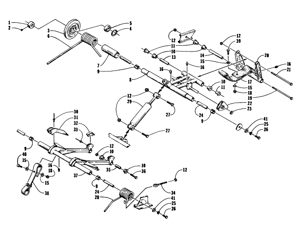 Parts Diagram for Arctic Cat 1998 JAG 340 DELUXE SNOWMOBILE REAR SUSPENSION ARM ASSEMBLIES