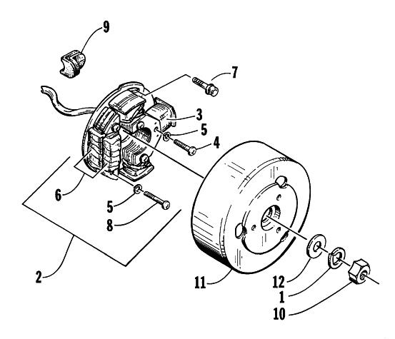 Parts Diagram for Arctic Cat 1998 JAG 340 SNOWMOBILE MAGNETO