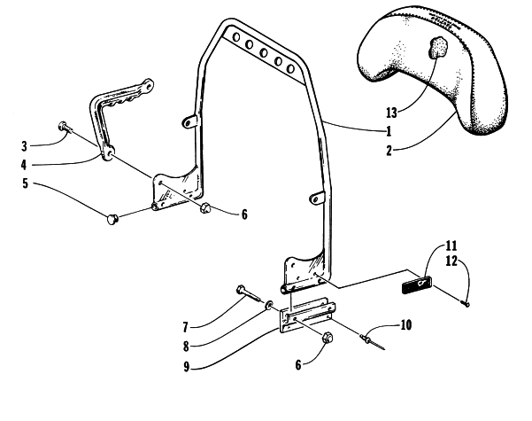 Parts Diagram for Arctic Cat 1998 PANTHER 440 SNOWMOBILE BACKREST ASSEMBLY