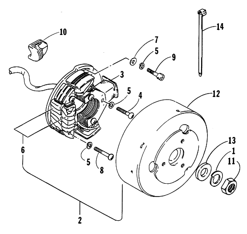 Parts Diagram for Arctic Cat 1998 JAG 440 SNOWMOBILE MAGNETO