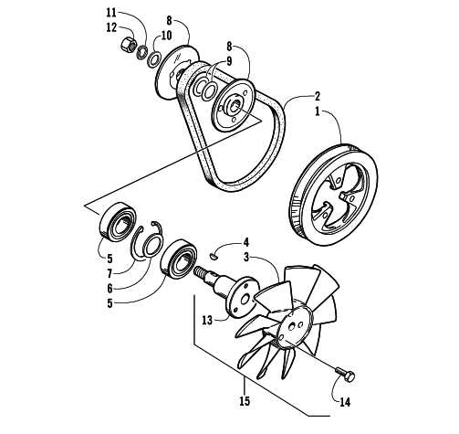 Parts Diagram for Arctic Cat 2002 Z 440 SNO PRO () SNOWMOBILE COOLING FAN
