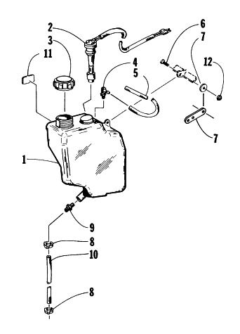 Parts Diagram for Arctic Cat 1998 JAG 340 SNOWMOBILE OIL TANK ASSEMBLY