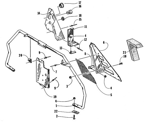 Parts Diagram for Arctic Cat 1998 COUGAR MOUNTAIN CAT SNOWMOBILE STEERING SUPPORT ASSEMBLY