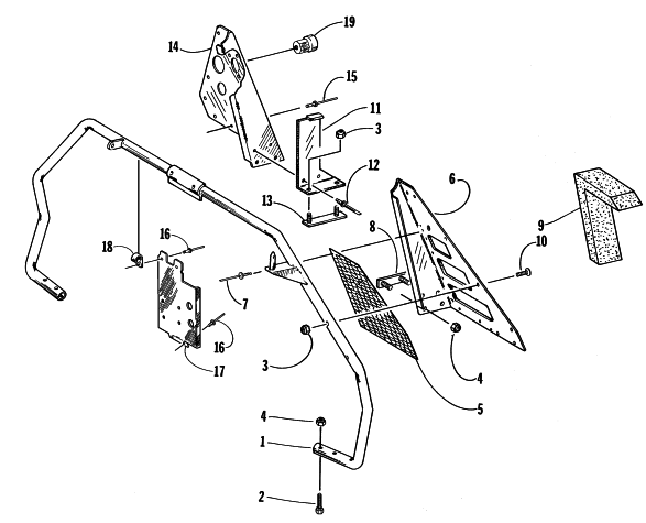 Parts Diagram for Arctic Cat 1998 PANTHER 550 SNOWMOBILE STEERING SUPPORT ASSEMBLY